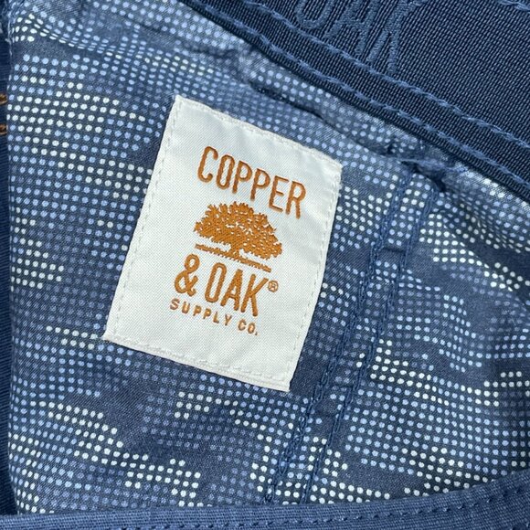 Copper & Oak Mens Cargo Shorts 36 Blue Cotton Blend Stretch Casual a1082 - Picture 2 of 6
